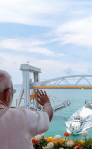Pamban bridge opening.
